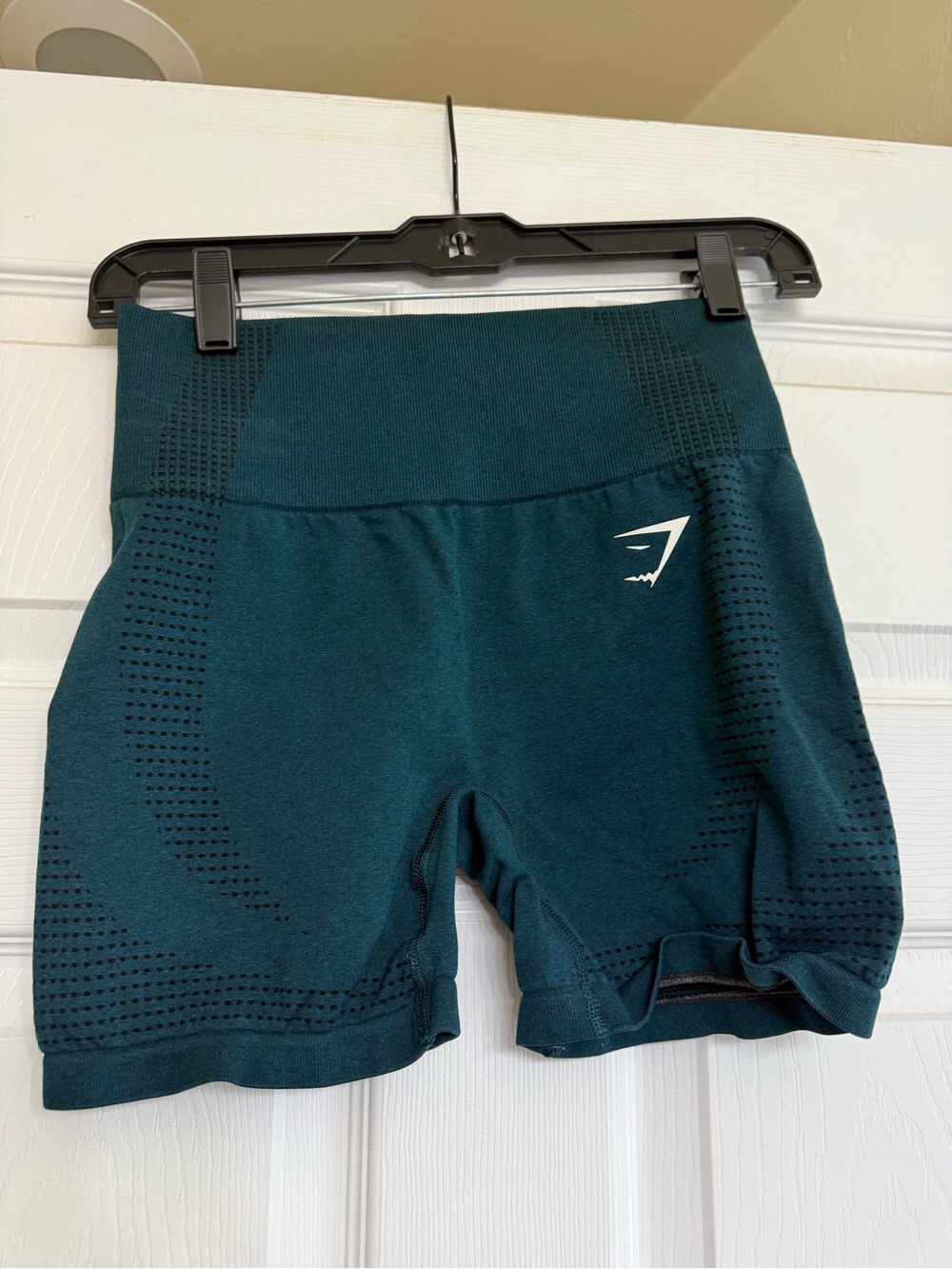 Gymshark Seamless High-Waist Athletic Shorts in Teal Green
